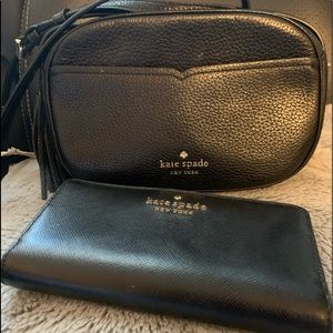Bundle Deal: Black Kate Spade Crossbody with Slim Bifold Wallet